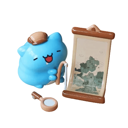 A blue Bugcat Capoo figurine from the Partner Toys