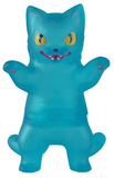 The Negora Color Palette by Konatsuya is a translucent blue kitty kaiju figurine with yellow eyes, a pink mouth, and raised arms—perfect for fans of unique collectible creatures.