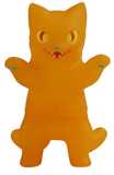 Negora Color Palette by Konatsuya—a collectible orange cartoon-style cat figurine with raised arms, yellow eyes, sharp teeth, blue paw markings, and a standing pose—ideal for fans of whimsical kaiju monsters.
