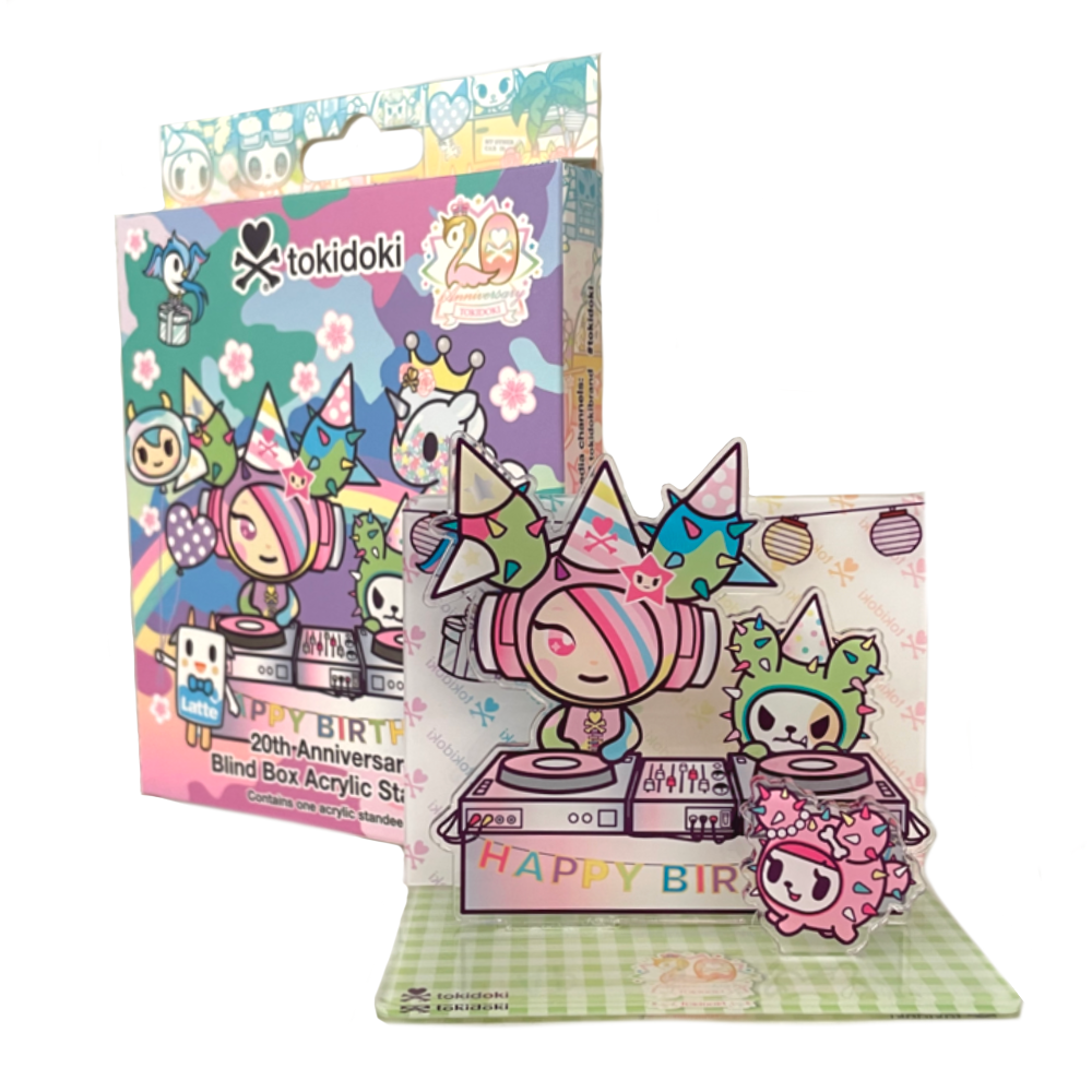 Celebrate tokidoki’s 20th Anniversary with the Tokidoki 20th Anniversary Acrylic Standee Blind Box, featuring vibrant cartoon characters—a fun collectible for any tokidoki fan.