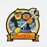 Illustration of two cartoon characters, one with a large axe, with