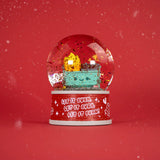 The 100% Soft Dumpster Fire Snow Globe features a cartoon flame in a box, swirling red glitter, and “LET IT BURN” on the base—making it unique quirky decor or a bold holiday gift.