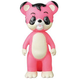 Tanuki no Pokopon from Vinyl Artist Gacha Series 6 by Medicom—a pink cartoon bear figurine with black and white face, large eyes, and a white belly, standing upright against a white background.