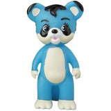 A blue cartoon bear figurine with a white belly and black details, large eyes, and upright stance. Part of Medicom's Vinyl Artist Gacha Series 6 - Tanuki no Pokopon collection.