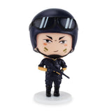 Chibi-style figure of Swat Team Officer Xu in helmet, goggles, and uniform with rifle on white base—part of the Best Happy Police Friends series by DG Zhou, by ExWorks/SII.