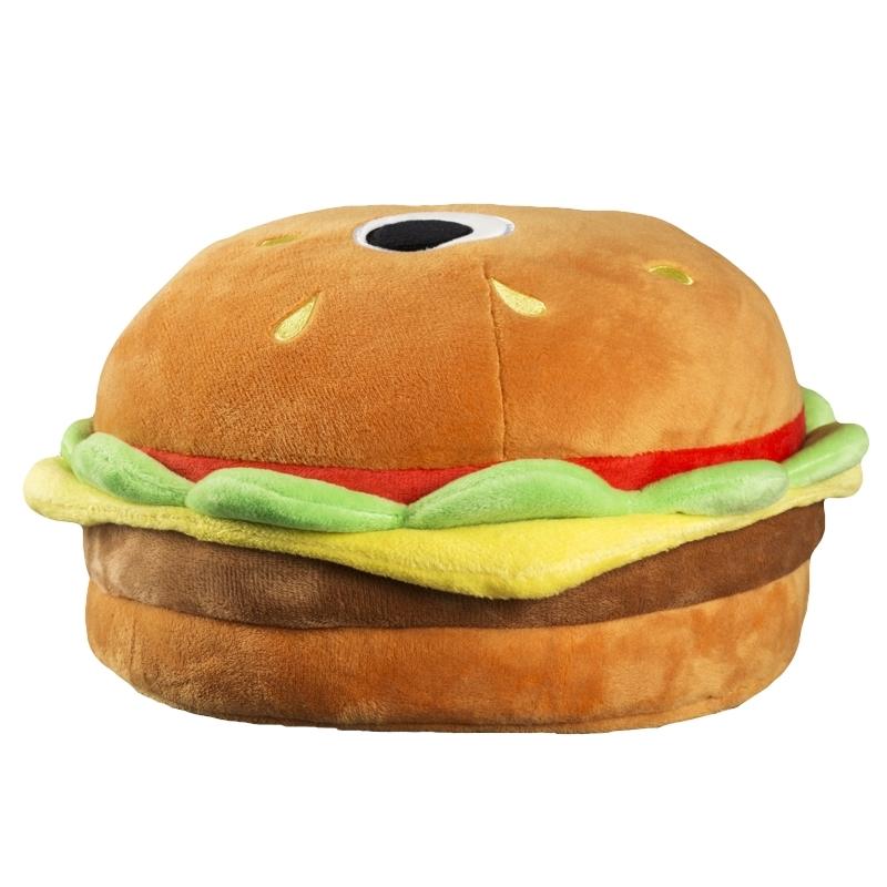 The Bunford Burger 10-inch plush from Kidrobot’s Yummy World features soft layers of lettuce, cheese, tomato, and a sesame seed bun—perfect for adorable snuggles.