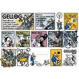 Comic strip with scientist Gellog, who invents a pet to cure his loneliness—with explosive results! Meet Gellog — Type-D (Rotofugi Exclusive) by Strangecat Toys.
