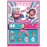 The Miro & Wujo Blind Box by LAM Toys features the duo in astronaut suits, one holding a cat and laughing, among pop collectible figurines and heart graphics. Text: