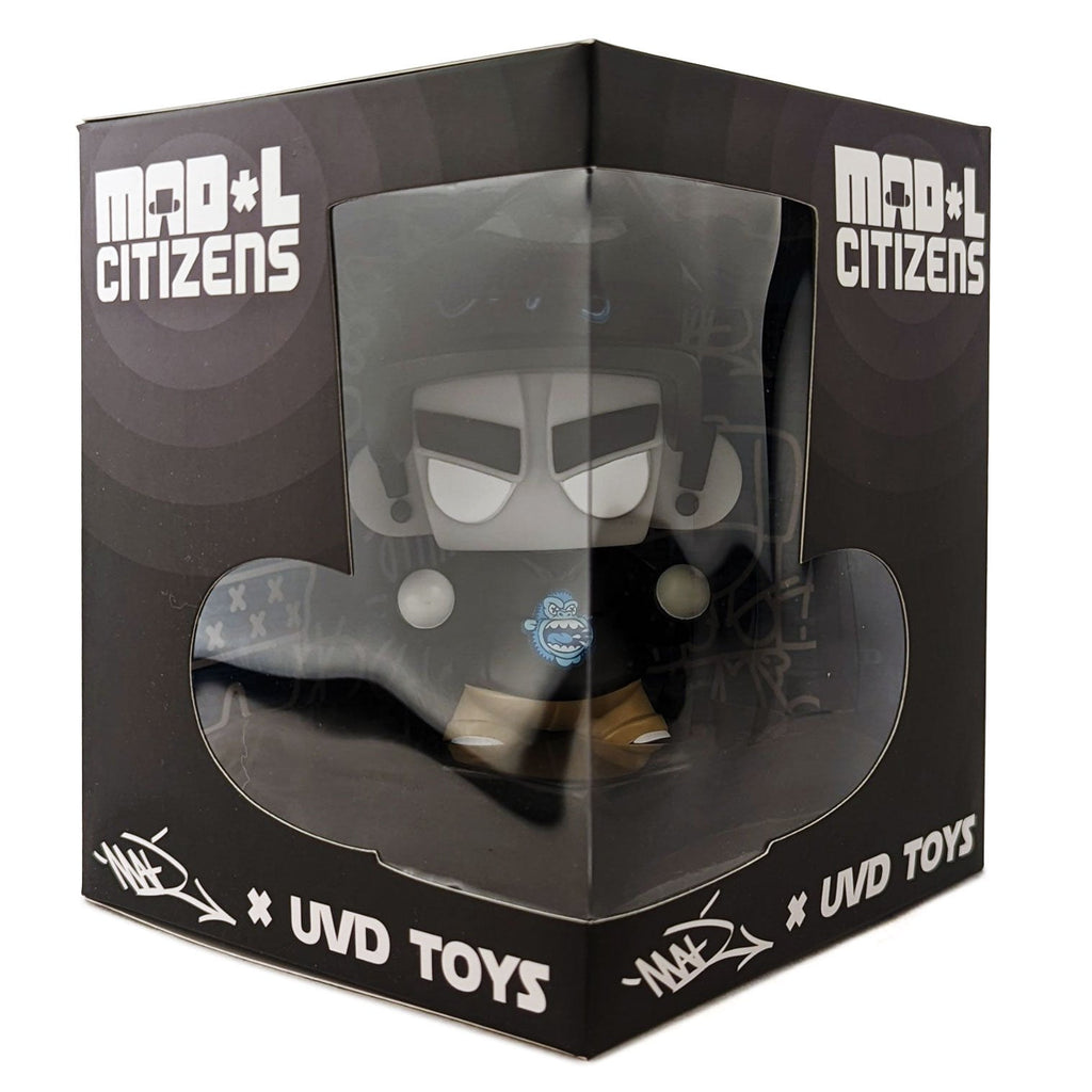 The Mad*L Citizen — Rotofugi Mad Ape by UVD Toys is a limited edition designer vinyl figure in a black box with a clear window, featuring bold branding and stylized artwork on the packaging.