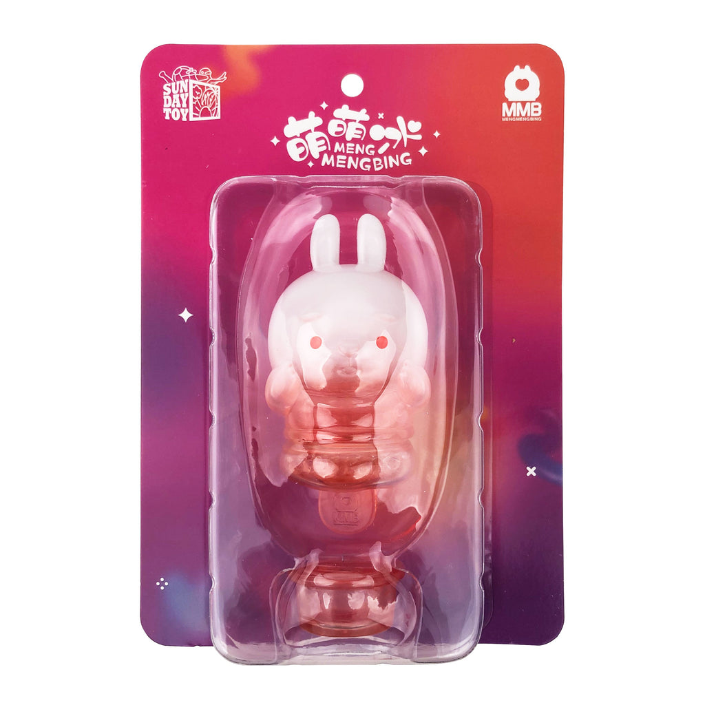 The Meng Meng Bing — Bunny Popsicle Mini-Figure by Sun Day Toy is a bunny figure with rabbit ears, packaged in a clear plastic blister on a red and purple gradient cardboard backing.