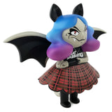The Midnight Moon Bat — Bat Sabbatical w/ Free Print by Martian Toys features blue and purple hair, bat wings, cat ears, a red plaid skirt, and a black