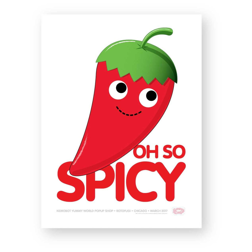 Illustration of a smiling red chili pepper with cartoon eyes and green stem above
