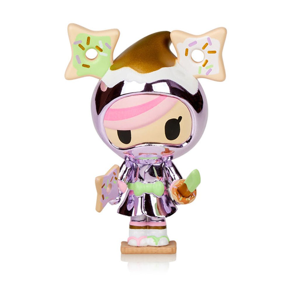Limited Edition Kawaii Princess Warriors — Donutella figurine featuring a girl in a pink and purple outfit by tokidoki.