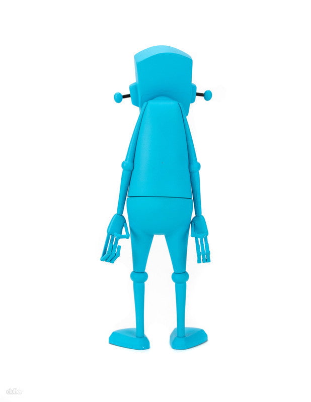 The Chris RWK Blue Robot (Arms Down) Figure by UVD Toys features a sleek, blue robot with elongated limbs and a minimal design—an ideal collectible for fans of robots or Chris RWK’s art.