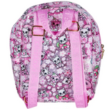 The tokidoki Cherry Blossom Cats Clear Backpack features the iconic pattern on a transparent background, adjustable straps, and is part of the spring collection by tokidoki.