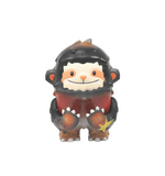Dustin from Star Beast Adventure by The Little Hut is a toy figure with brown, black, and red markings, smiling and holding a yellow star in its paws. Designed by Shon Chen, it's shown against a white background.