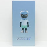 A rectangular box displays a cartoon character in a blue helmet and light blue suit, named 