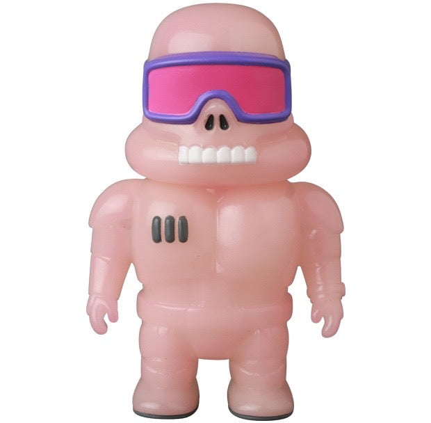 VAG 45 — Space Controller by Medicom is a pink humanoid Japanese vinyl toy with a skull-like face, large pink and purple goggles, black chest marks, and black shoes—ideal for fans of Vinyl Artist Gacha gachapon figures.