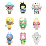 Nine Momiji Magical Meadow Message Dolls from Momiji are displayed in a 3x3 grid, each with vibrant, nature-inspired outfits; a grayed-out doll with a question mark teases a magical surprise yet to be revealed.