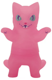 The Negora Color Palette by Konatsuya is a pink, upright cartoon cat figure with green eyes, pointy ears, open mouth showing fangs, and raised arms—an adorable collectible kaiju toy or figurine.