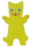 The Konatsuya Negora Color Palette features a yellow, cartoon-style kitty kaiju figurine with blue eyes, a red mouth, and raised front paws, shown standing upright against a white background.