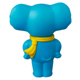 The Medicom VAG 43 — ZOU is a blue cartoon elephant figure with a yellow scarf, inspired by Japanese vinyl toy design and ideal for gachapon figure collectors.