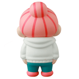 Vag 35 - Inu No Kagayaki by Medicom: a quirky desk figurine with pink striped hair in a bun, white hoodie, teal pants, and pink shoes—shown from the back. Fun decor and a unique office gift!.