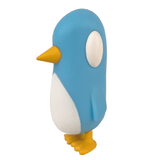 The Old Friend — Blue Skies figurine from Strangecat Toys is a blue, cartoon penguin with yellow beak and feet, standing upright against a white background.