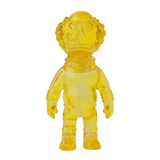 The VAG 36 - Deadman by Medicom is a translucent yellow Japanese vinyl toy with a textured alien head, round eyes, and space suit—ideal for collectible gachapon fans. Shown upright against a white background.