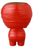 The VAG 41 — Yummy Mummy by Medicom is a small, head-heavy Japanese vinyl toy, fully wrapped in shiny red tape from head to toe and facing away to display its back.