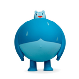 A blue Heavy Cream Sugar Booger Vinyl Figure stands on a white background.