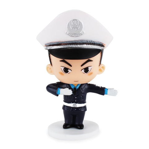 Best Happy Police Friends - Traffic Cop Huang by ExWorks/SII is a small figurine of an officer in uniform with a white hat, posed on a round base—perfect for designer collectible toy enthusiasts.