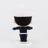 Best Happy Police Friends - Traffic Cop Huang by ExWorks/SII is a collectible figurine featuring a police officer in a navy uniform and white hat, shown from the back on a round base—a unique piece for any designer toy collection.