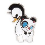 The Artpin Collection - Swanicorn & Panda is a limited edition enamel pin featuring playful, simplified designs of Swanicorn standing behind a wide-eyed panda, brought to you by The Artpin Collection.