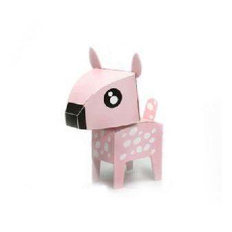 Deer DIY Paper Toy Postcard #025