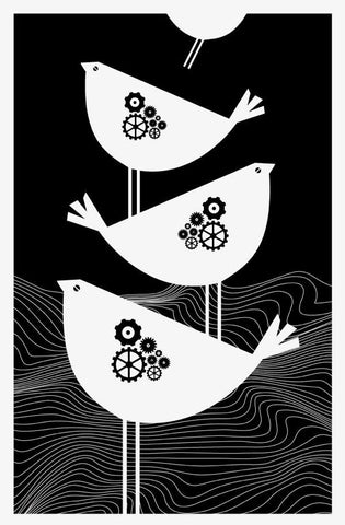 Birds in the Sea Oversize Print by strawberryluna