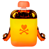 Limited-edition bottle with a skull and crossbones design featuring the Healthy Besties - Tropical Kawaii (Limited Edition Figure) by tokidoki.