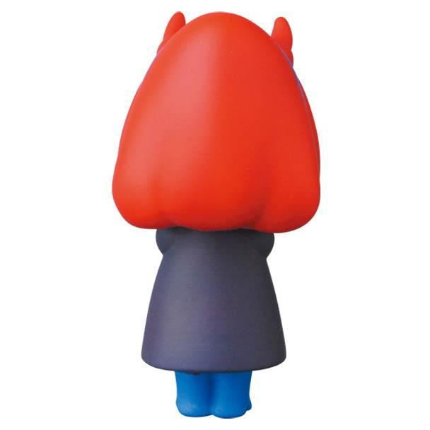VAG Series 25 — Maria by Asami Matsumura from Medicom features a cartoonish figure with bright red hair, blue legs, and a dark coat seen from the back, echoing playful Japanese vinyl toy designs found in gachapon figures.