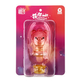 A small pink and yellow pig-shaped Meng Meng Bing Popsicle Mini-Figure by Sun Day Toy is packaged in a clear blister on a red and purple gradient backing card labeled 